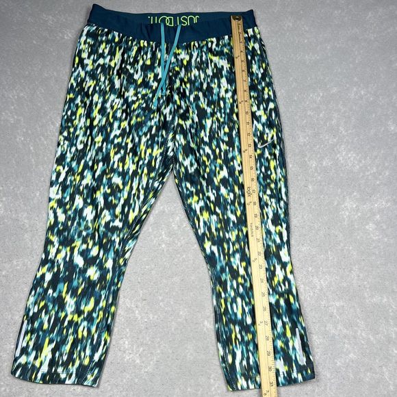 NIKE DRI-FIT RUNNING TIGHTS WOMEN’S XL GREEN RELAY PATTERNED CROP 627075-369 - Picture 7 of 13